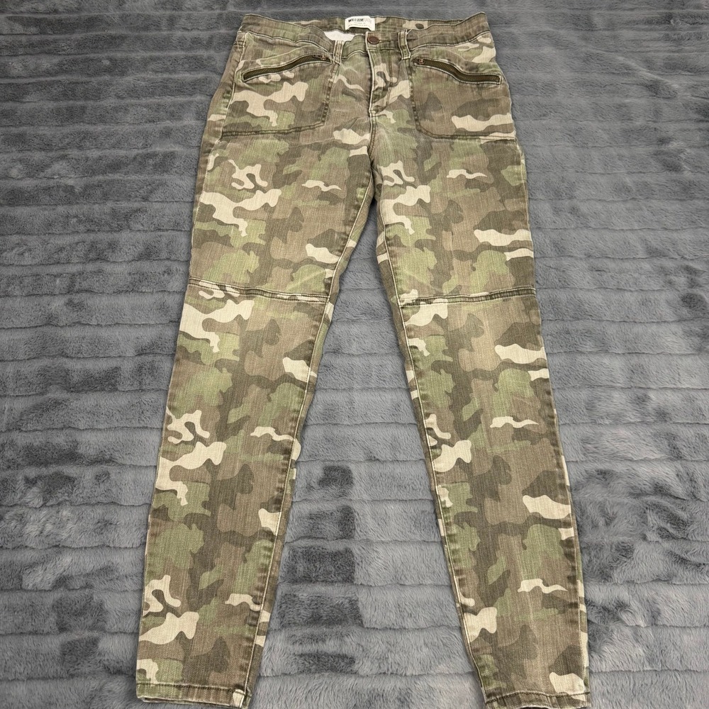 William Rast Mens Camo Print Slim Fit Utility Pants Green Size 30